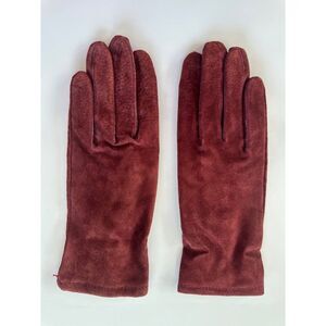Grandoe Women's M Red Genuine Leather Suede Gloves